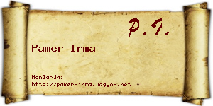 Pamer Irma névjegykártya