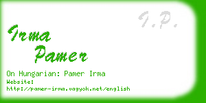 irma pamer business card